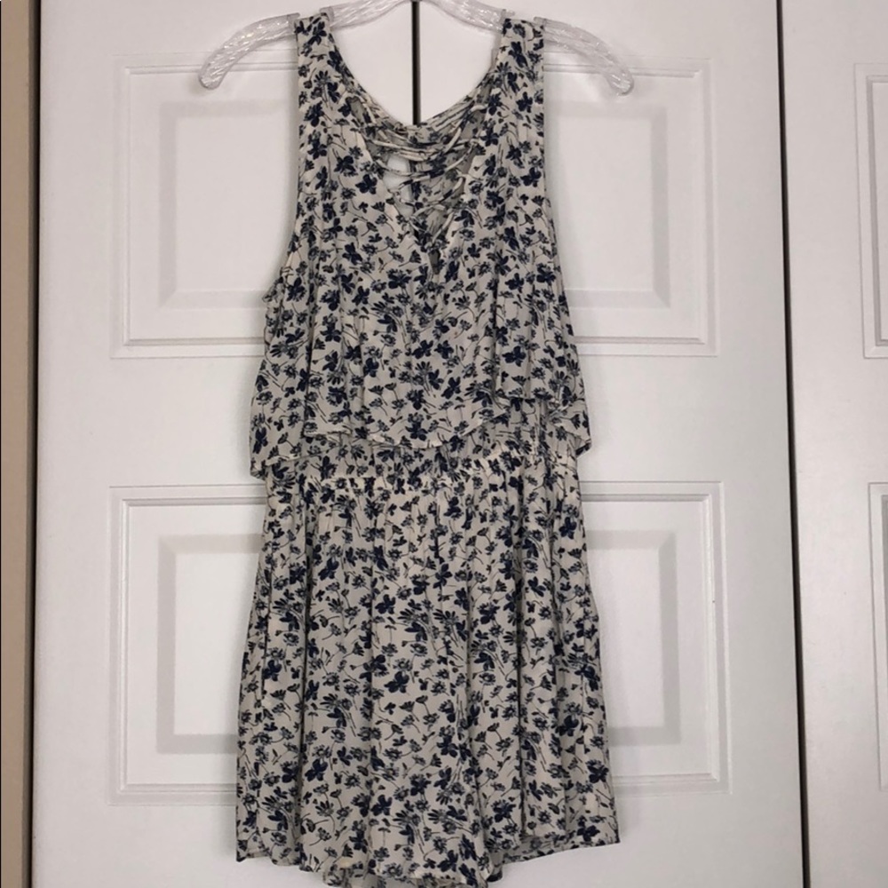 AEO blue floral romper